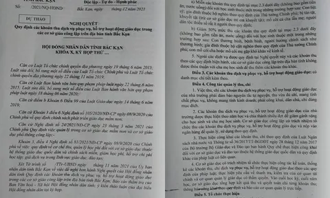 Bắc Kạn xây dựng dự thảo về các khoản thu trong hoạt động giáo dục