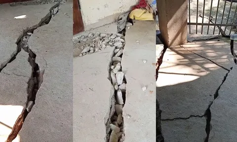 Nhiều nhà dân ở miền núi Nghệ An xuất hiện các vết nứt nẻ, sụt lún sâu