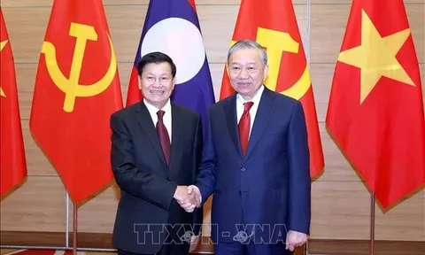 Chiêu đãi trọng thể chào mừng Tổng Bí thư, Chủ tịch nước Lào Thongloun Sisoulith và Phu nhân cùng Đoàn đại biểu cấp cao Lào