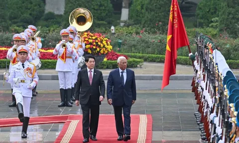 Chủ tịch nước Lương Cường chủ trì Lễ đón Chủ tịch Hội đồng châu Âu