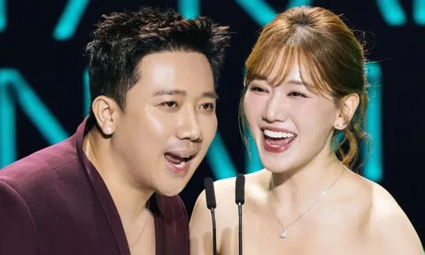 Trấn Thành ôm ấp Hari Won trong lúc Soobin phát biểu