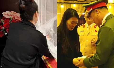 Tai nạn xe ben làm trung tá CSGT hy sinh đúng ngày sinh nhật: Nghẹn ngào bó hoa “Chúc mừng sinh nhật chồng yêu” giữa lễ tang