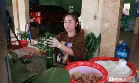 Làng bánh chưng nổi tiếng xứ Nghệ làm xuyên ngày đêm phục vụ thị trường Tết