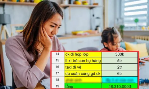 1 chi tiết "bất thường" trong bảng chi tiêu Tết của một bà mẹ gây tranh cãi: Nhiều phụ huynh cũng có hành động tương tự