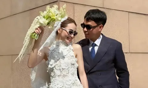 Ảnh cưới của MC Huyền Trang với cầu thủ Đức Huy