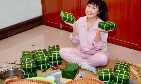 Nghệ sĩ Hương Tươi nhớ vị bánh chưng của bố mẹ, dạy con yêu Tết