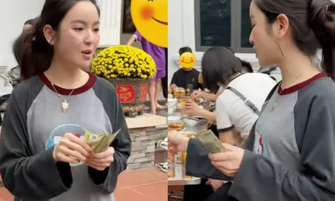 Chu Thanh Huyền cầm cả sấp 100k lì xì vẫn bị chê "keo kiệt" vì: Giàu như vậy phải cho 500k?