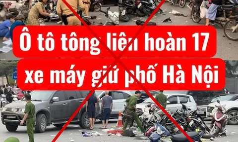 Công an lên tiếng trước thông tin ô tô tông liên hoàn 17 xe máy giữa phố Hà Nội