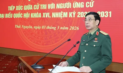 Đại tướng Phan Văn Giang tiếp xúc cử tri tại tỉnh Thái Nguyên