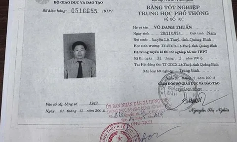 Thông tin đáng chú ý vụ bằng tốt nghiệp của Chủ tịch MTTQ Việt Nam xã Sen Ngư