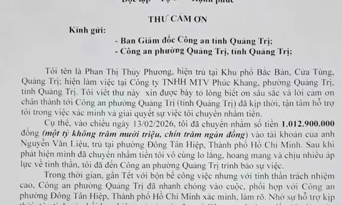 Chuyển nhầm hơn 1 tỷ đồng, người phụ nữ được công an hỗ trợ lấy lại sau chưa đầy 24 giờ