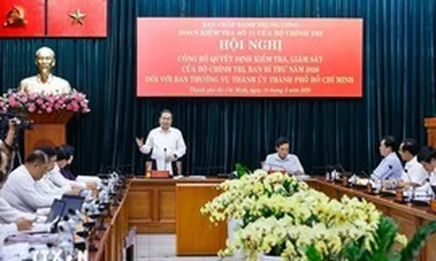 Công bố quyết định kiểm tra, giám sát đối với Ban Thường vụ Thành ủy TPHCM