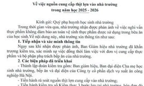 Phụ huynh cắt cơm bán trú sau vụ 300 tấn thịt lợn bệnh được đưa vào trường học