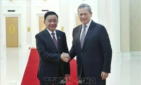 Thường trực Ban Bí thư Trần Cẩm Tú hội kiến Thủ tướng Campuchia Hun Manet