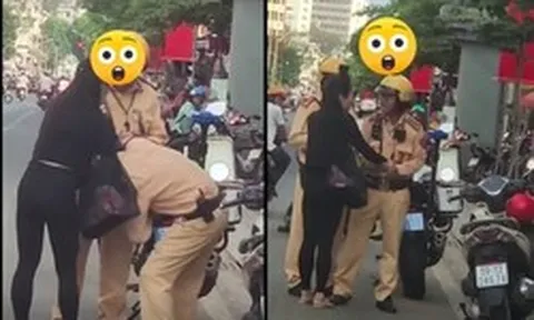 Giằng co với 2 CSGT giữa phố, giật tờ giấy xanh: Cô gái giải thích