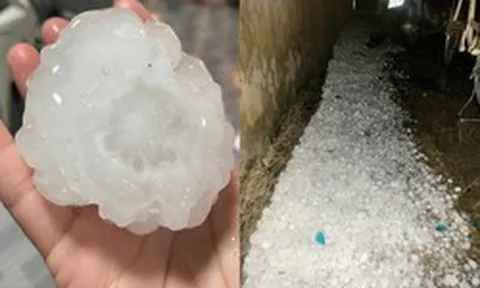 1 tỉnh xuất hiện mưa đá to như nắm tay, dội xuống ầm ầm trong đêm