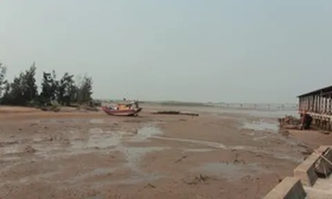 Cận cảnh cảng cá bị bồi lắng nghiêm trọng, tàu thuyền không thể cập bến