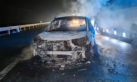 Nguyên nhân vụ xe ô tô chở gia đình cháy trơ khung trên cao tốc