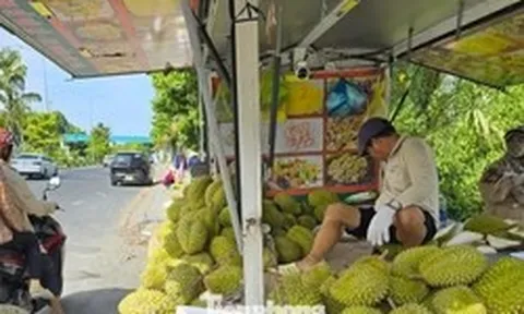 Sầu riêng ‘rẻ như bèo’ bán đầy vỉa hè