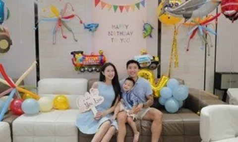 Đoàn Văn Hậu - Doãn Hải My tổ chức sinh nhật ấm áp cho con trai trong biệt thự chục tỷ, khung hình "gấo 3 visual" gây sốt