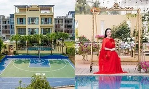 Biệt thự 1000m2, 10 phòng ngủ, có cả sân bóng rổ của nữ NSƯT, trưởng khoa thanh nhạc đình đám