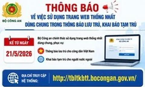 Từ 21/5, công dân trong, ngoài nước khai báo lưu trú, tạm trú trên trang web mới