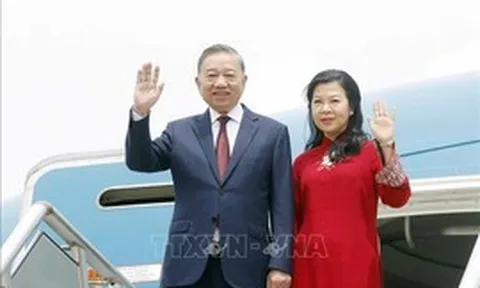 Tổng Bí thư, Chủ tịch nước Tô Lâm và Phu nhân đến thủ đô Manila thăm cấp Nhà nước Cộng hòa Philippines