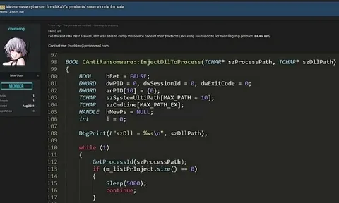 Nhiều mã nguồn sản phẩm bị rao bán, đại diện BKAV lên tiếng xác nhận